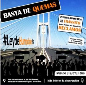 Interrupción de tránsito en el puente Rosario/Victoria