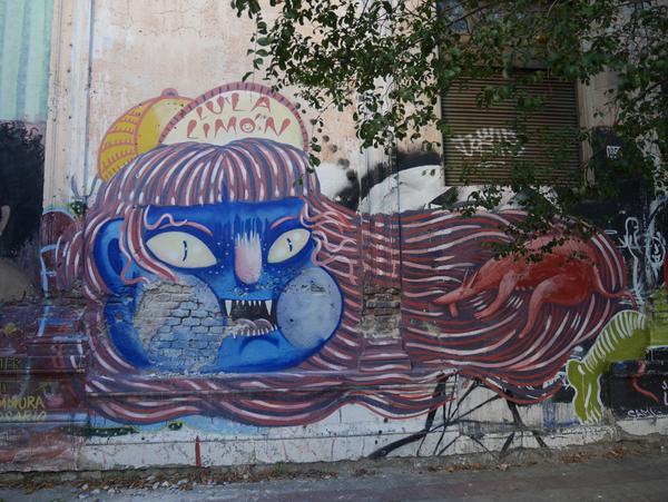 parte del mural colectivo, pared sobre 5, personaje