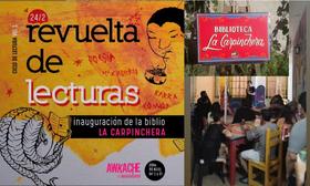 El flyer y una foto de la 1° Revuelta de lecturas en nuestro espacio