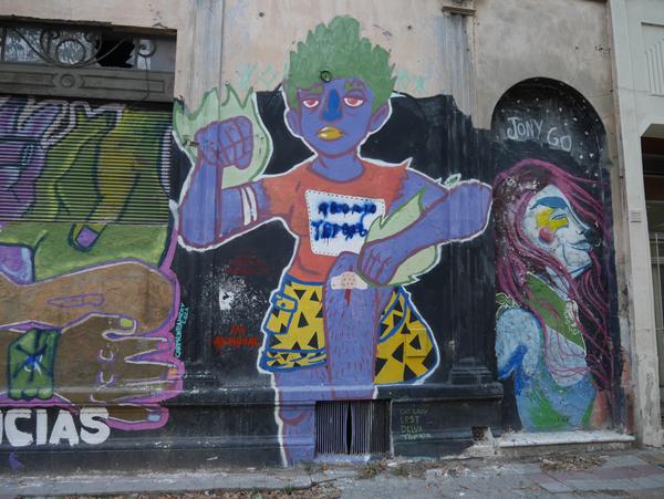 Parte del mural colectivo, personaje "aborto legal"