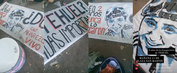 Imágenes del pasacalles y la convocatoria para ir a marchar por su aparición