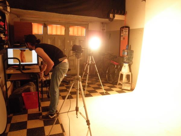 El estudio fotográfico instalado para el proyecto ENDO