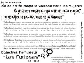 Volante firmado por la organización Las Furiosas. 25 de noviembre de 2009