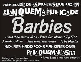Volante Quema de Barbies. Malas como las arañas y Comisión de Género de Humanidades